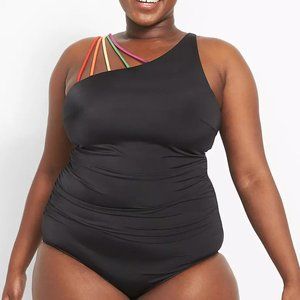 Plus Size 36 Lane Bryant Black One-piece swimsuit womens new swim